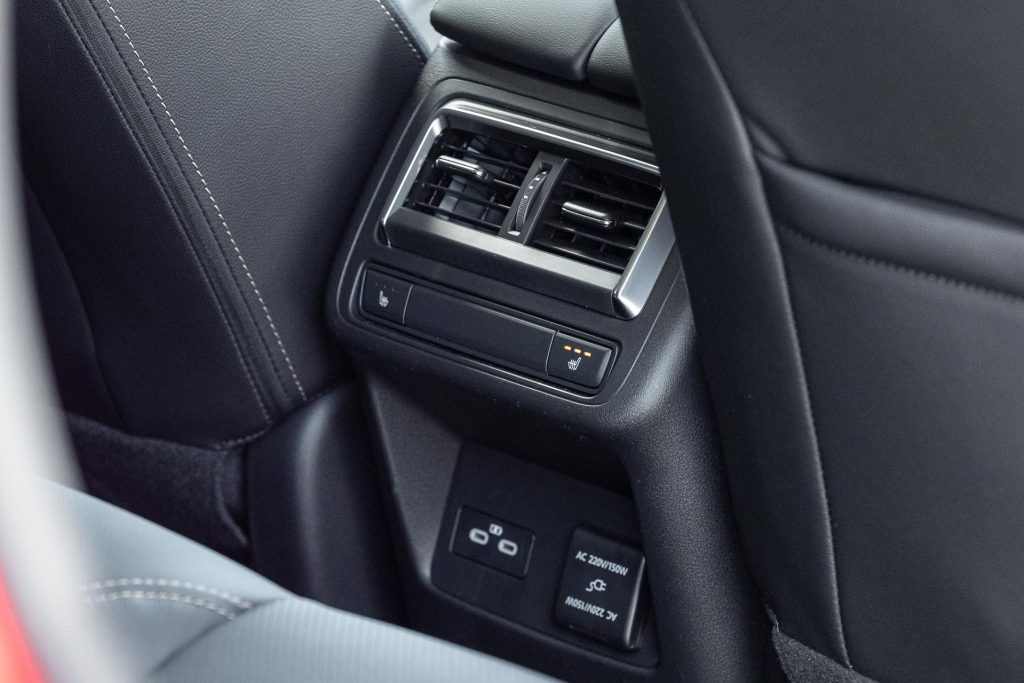 Rear seat controls in the Mazda CX-60 PHEV