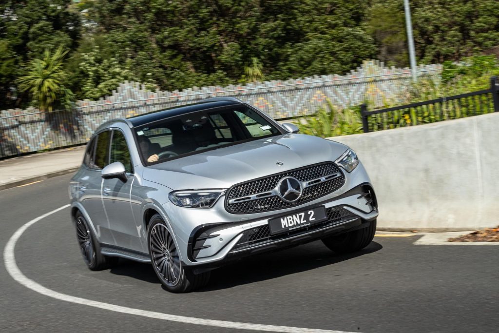 Mercedes-Benz GLC 300 4MATIC takes a corner at pace