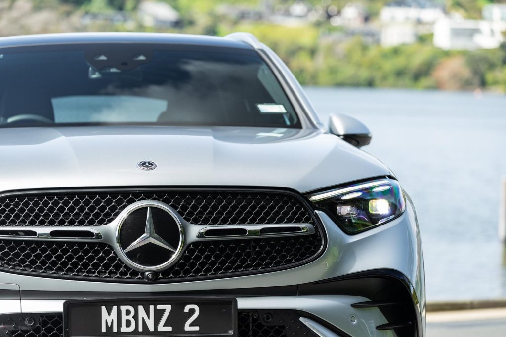 Headlight and grille details on the Mercedes-Benz GLC 300 4MATIC