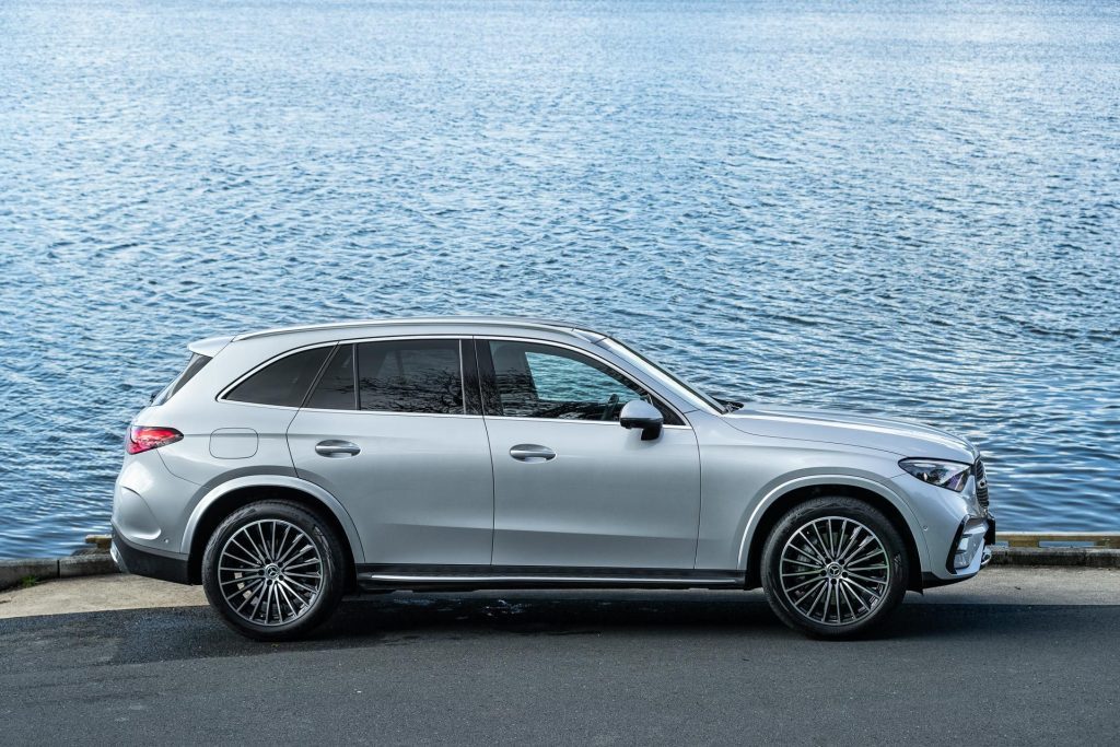 Mercedes-Benz GLC 300 parked next to water