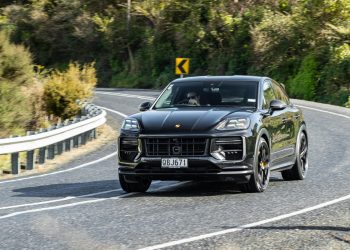 Porsche Cayenne Turbo GT taking a corner at pace