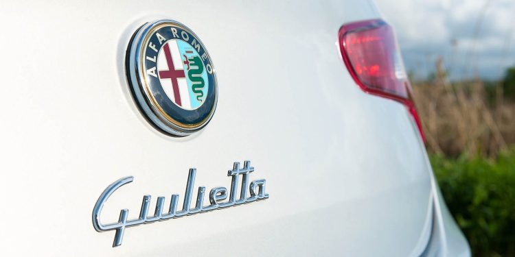 Alfa Romeo Giulietta badge close up view