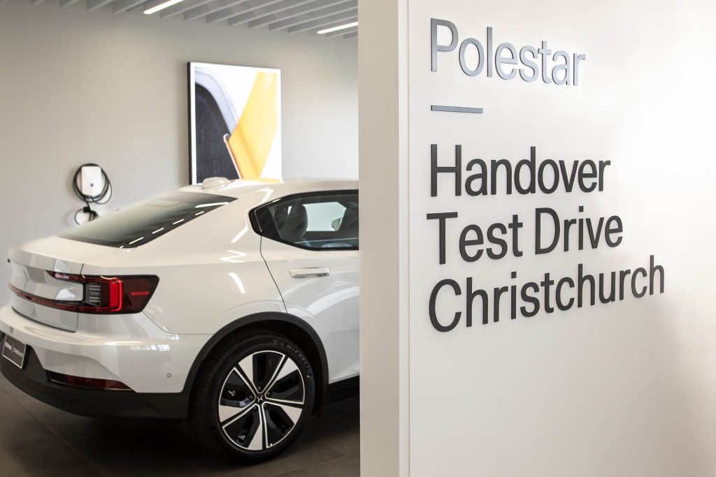 Polestar 2 at Handover and Test Drive centre in Christchurch