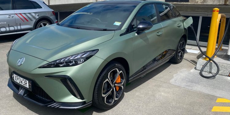 MG4 XPower parked in electric car charging bay in Auckland