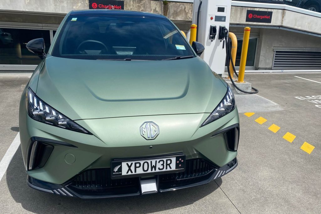 MG4 XPower parked in electric car charging bay in Auckland