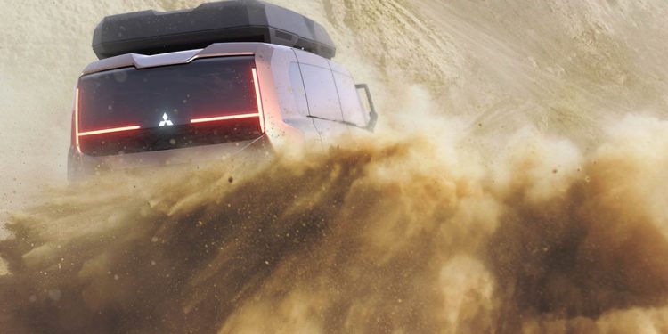 Mitsubishi Crossover MPV Concept drifting in dirt