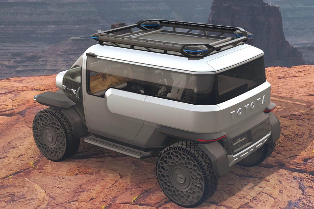Toyota Baby Lunar Cruiser concept parked on cliff