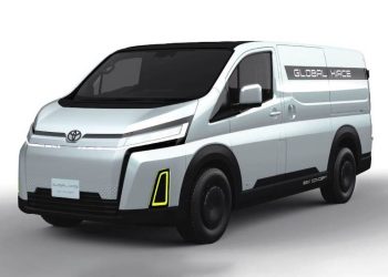 Toyota 'Global Hiace' electric concept front three quarter view