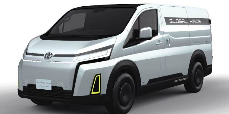 Toyota 'Global Hiace' electric concept front three quarter view