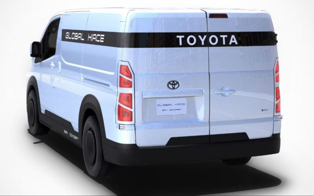 Toyota 'Global Hiace' electric concept rear three quarter view