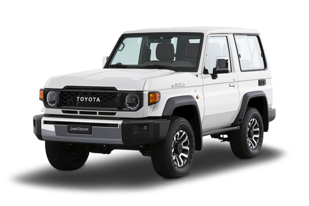 2024 Toyota Land Cruiser 70 Series short-wheelbase front three quarter view