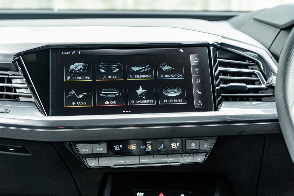 Infotainment screen in the Audi Q4 Sportback 50 S line