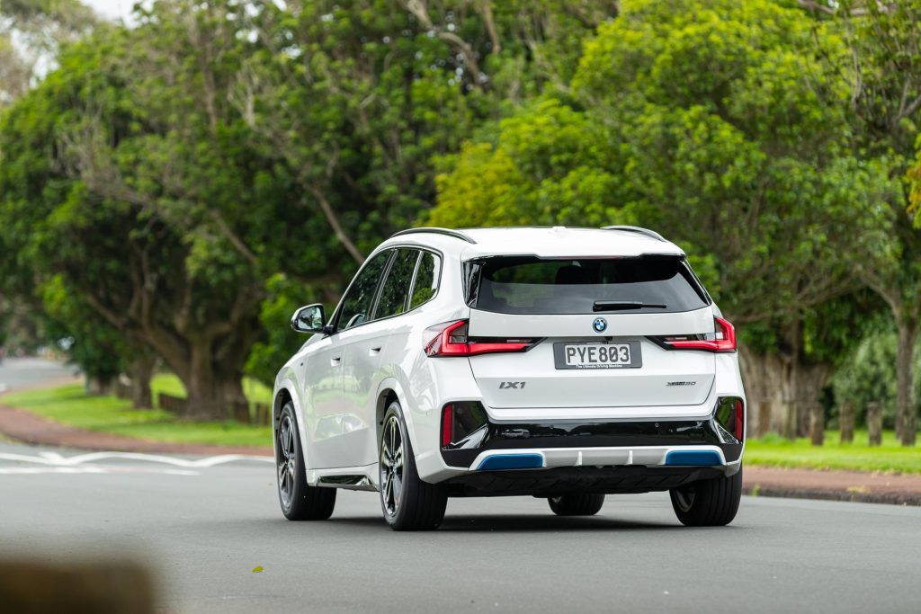 BMW iX1 shown from behind