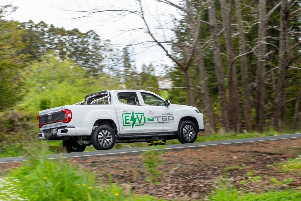 LDV e-T60 panning shot, driving on a country road