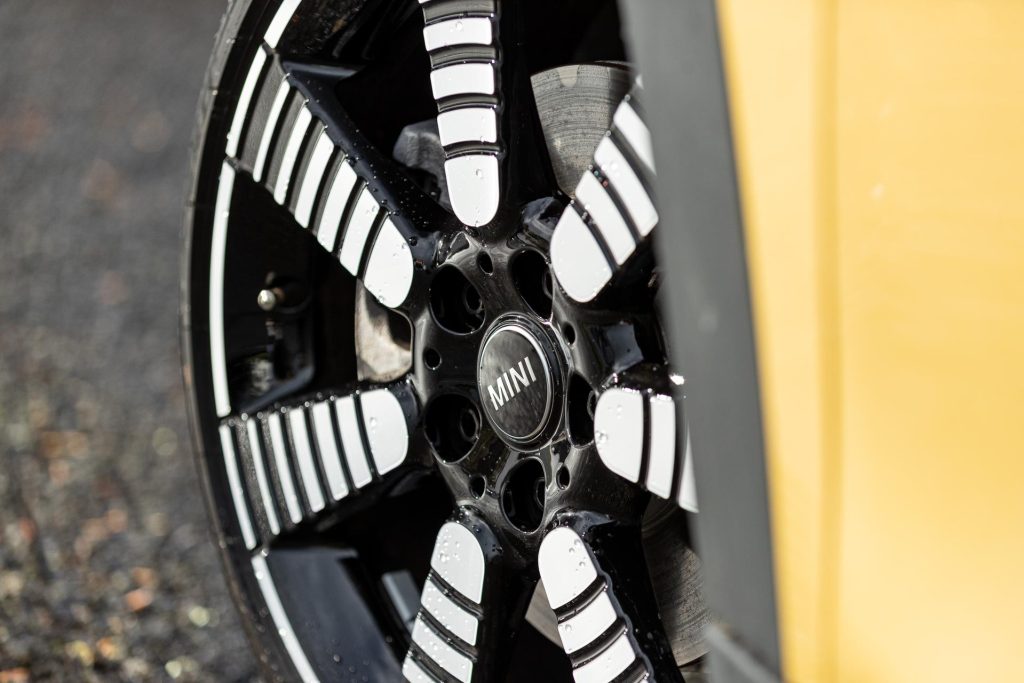 Detail shot of the Mini Cooper S Convertible's wheels