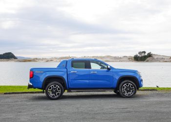 Volkswagen Amarok Aventura side profile, pictured in blue