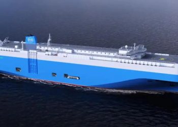 BYD car carrier ship on sea