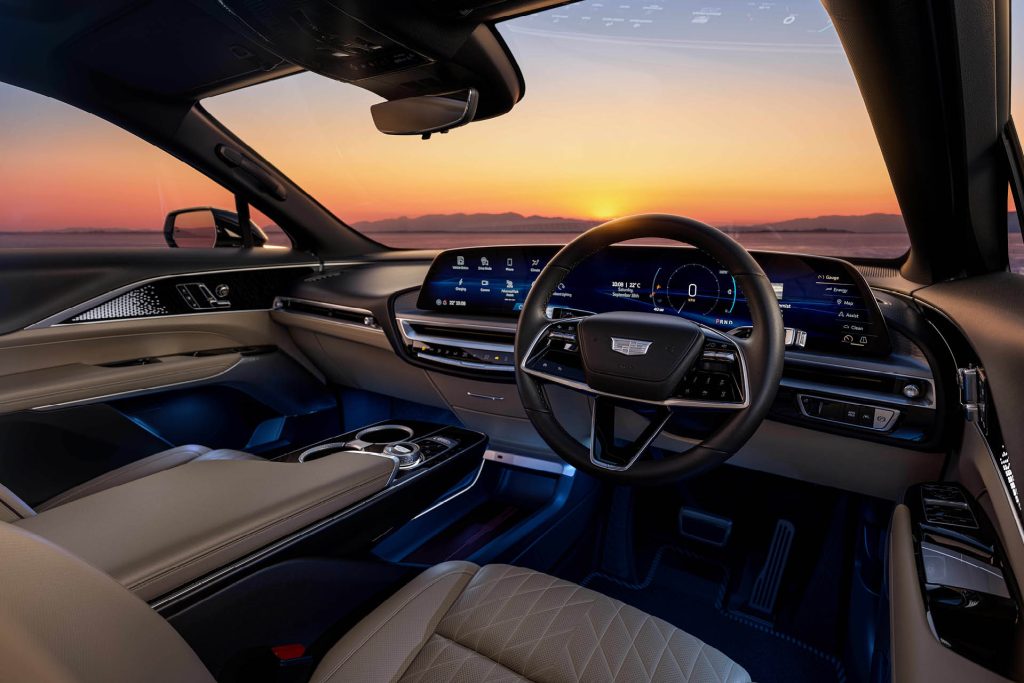 Cadillac Lyriq interior in right-hand drive