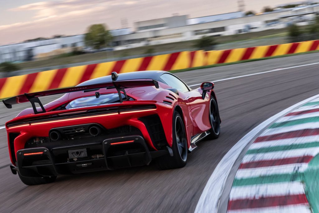 Ferrari SF90 XX Stradale driving around Fiorano test track