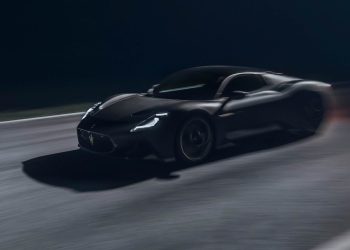 Maserati MC20 Notte driving at speed