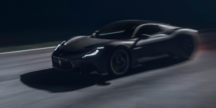 Maserati MC20 Notte driving at speed