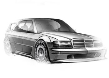 Mercedes-Benz 190E Evo II HWA EVO restomod sketch