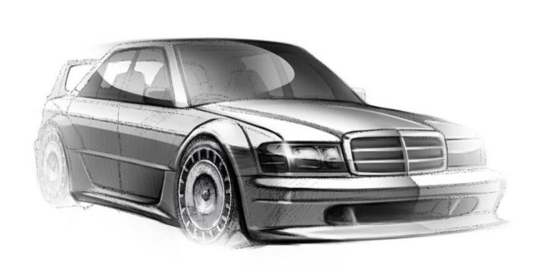 Mercedes-Benz 190E Evo II HWA EVO restomod sketch