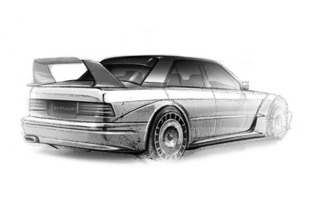 Mercedes-Benz 190E Evo II HWA EVO restomod sketch