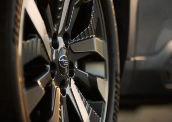 Subaru wheel close up view