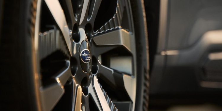 Subaru wheel close up view
