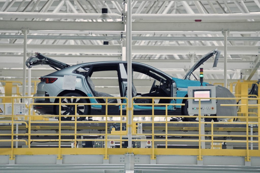 Polestar 4 on production line side view