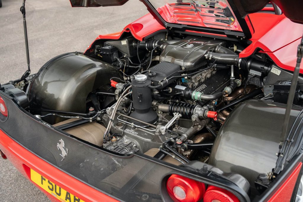 Rod Stewart's Ferrari F50 engine bay
