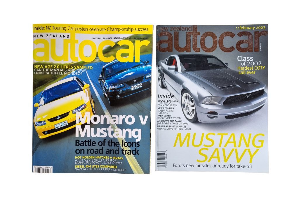 2003 and 2003 NZ Autocar covers, with Australian vs American muscle