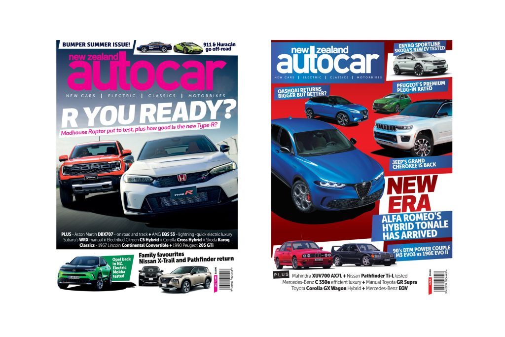 NZ Autocar 2022 and 2023 covers, with Honda Civic Type R, and Alfa Romeo Tonale