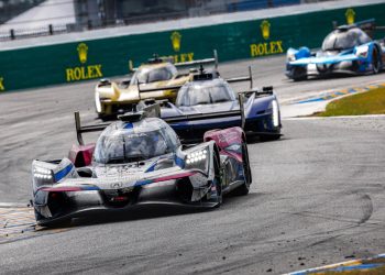 Acura endurance race car racing at 24 Hours of Daytona