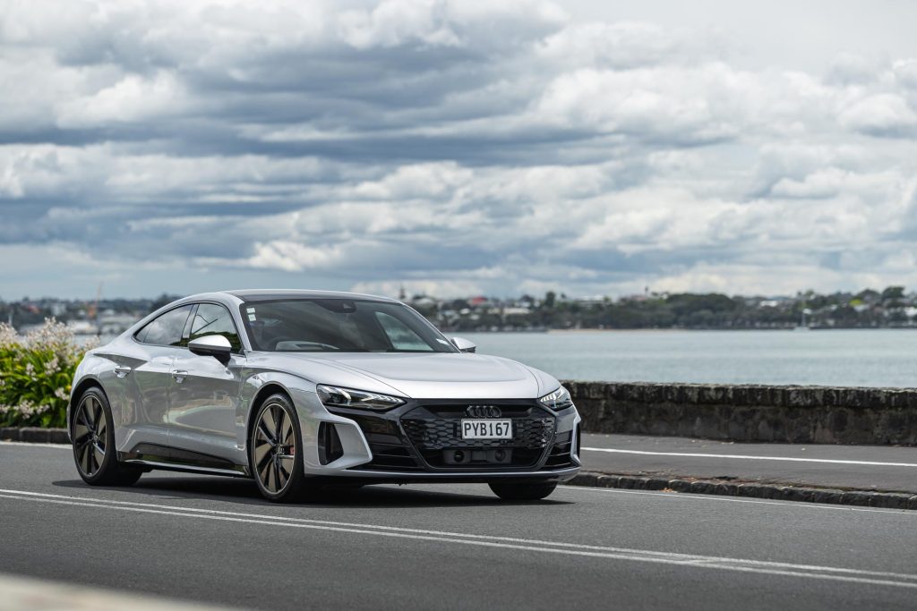 Audi RS e-tron GT front quarter driving shot