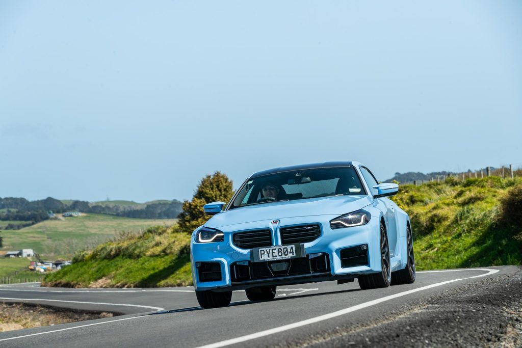 Front cornering shot of the BMW M2 Competition