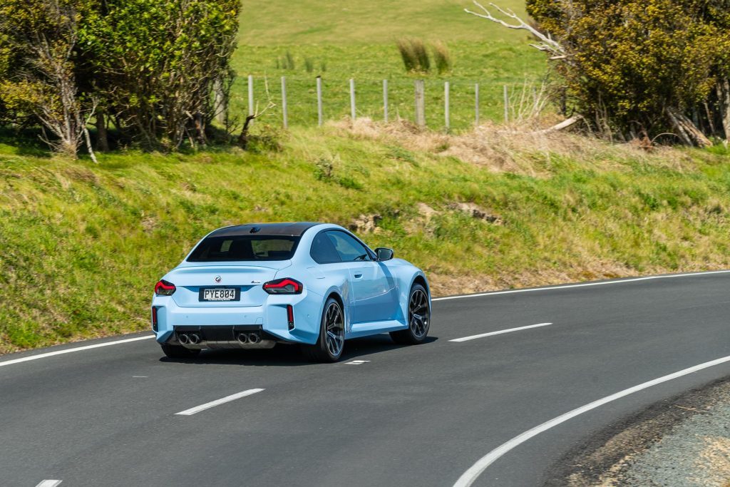 BMW M2 Competition taking a corner at pace