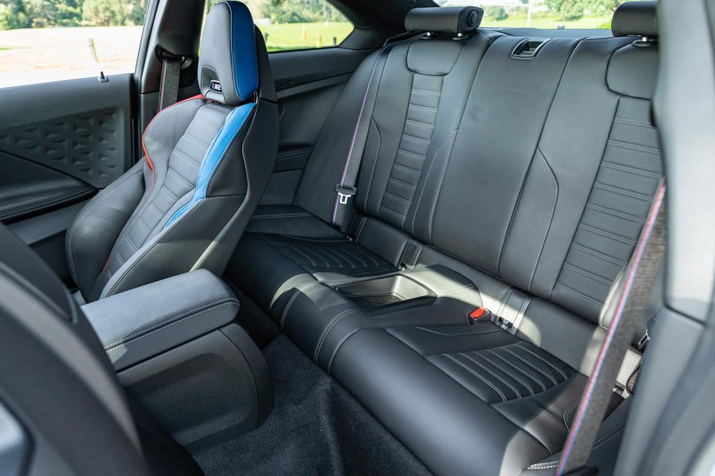 Rear seat space in the BMW M2 Competition