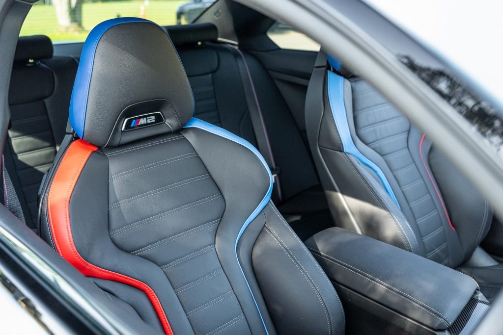 Seats in the BMW M2 Competition, with M2 badging