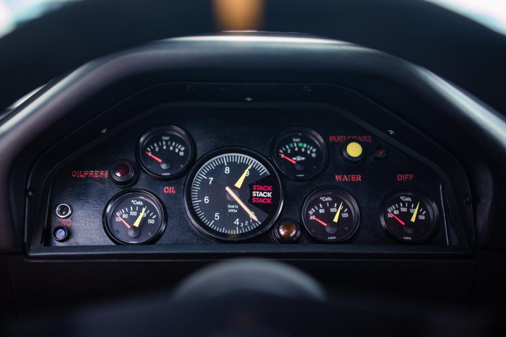 Vintage Stack speedo cluster inside the BMW M3 Group A