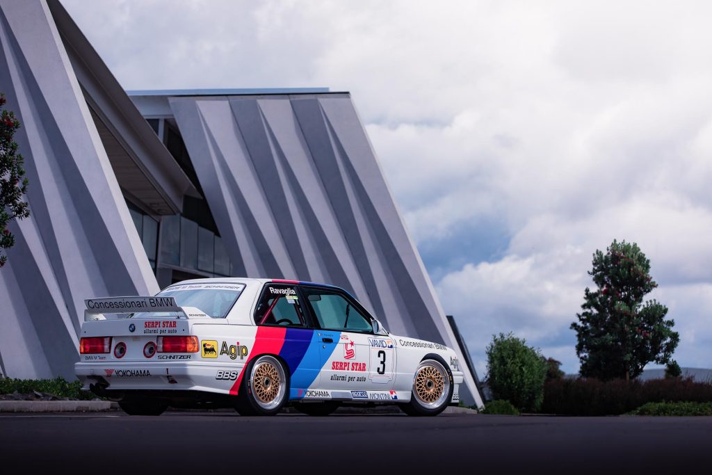 Rear quarter shot of the BMW M3 Group A