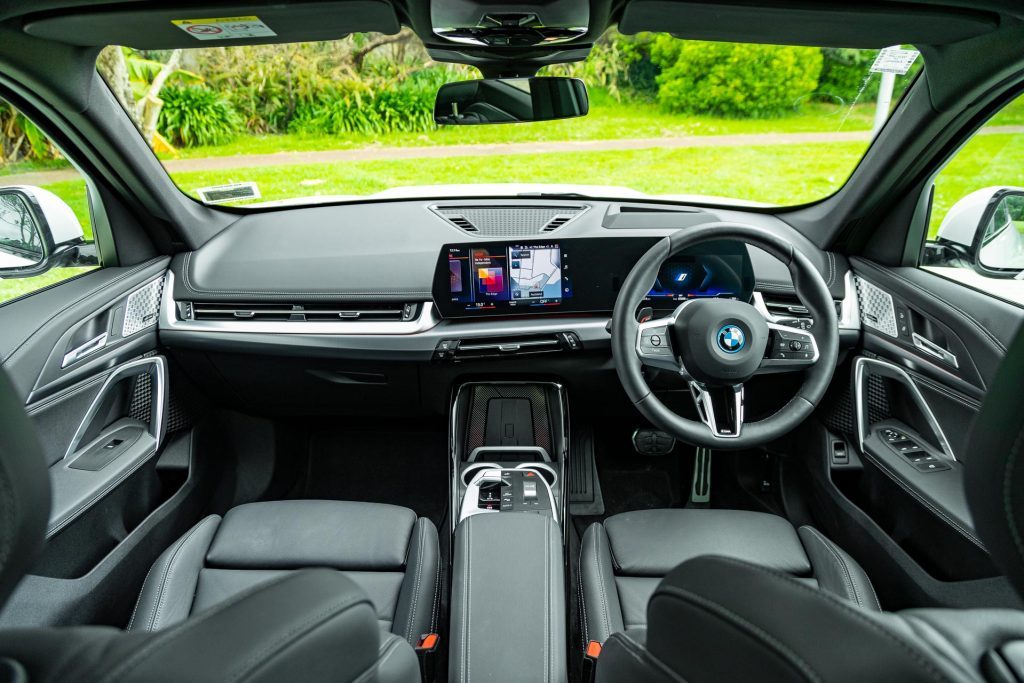 Full interior front view of the BMW iX1 xDrive30