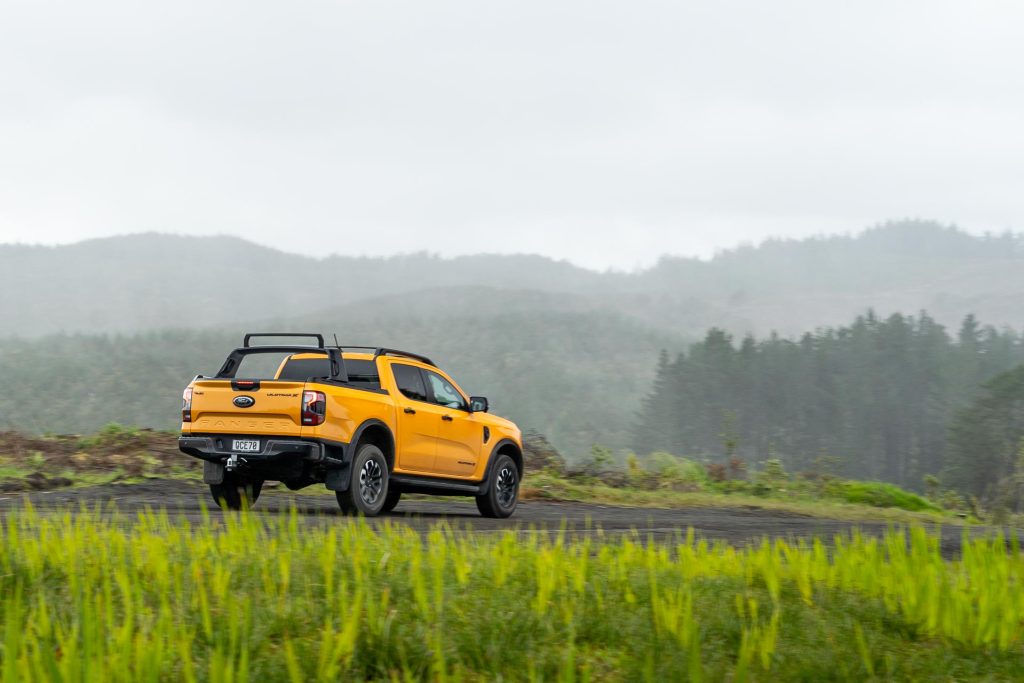 Ford Ranger Wildtrak X driving down a gravel road