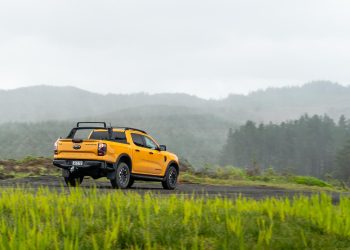 Ford Ranger Wildtrak X driving down a gravel road