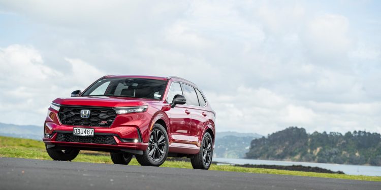 Honda CR-V RS front quarter view, in red