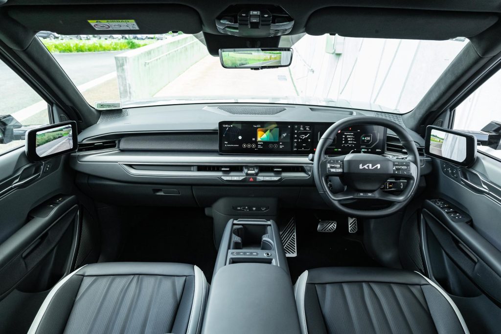 Kia EV9 GT-Line front interior wide shot