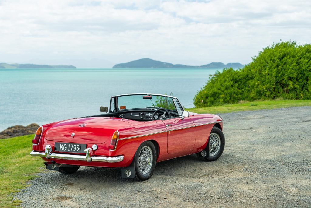 Rear quarter static of the MG MGB Roadster in red