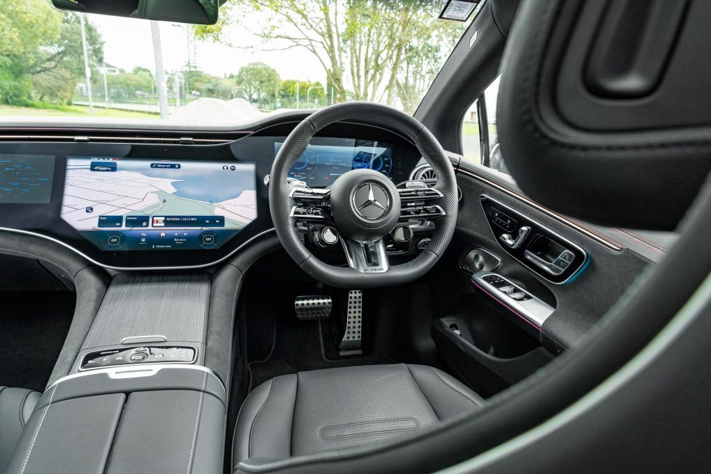 Front interior view inside the Mercedes-AMG EQE 53 4Matic+