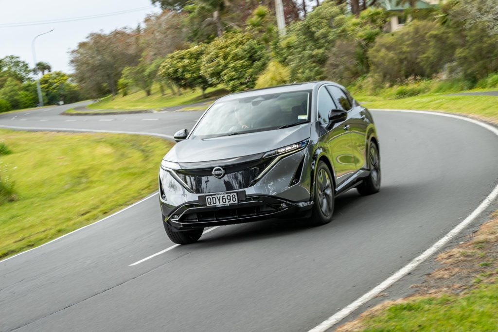 Nissan Ariya taking a corner